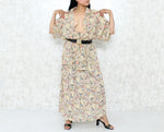 1980s Chiffon Floral Skirt-Set