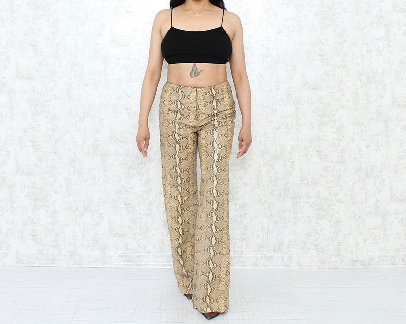 Y2K Snakeskin Leather Pants