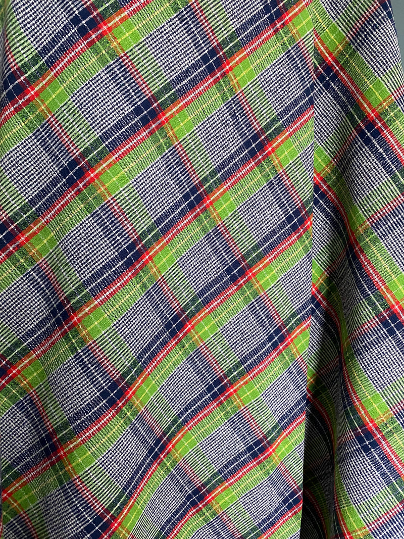 1970s Plaid Wrap Skirt