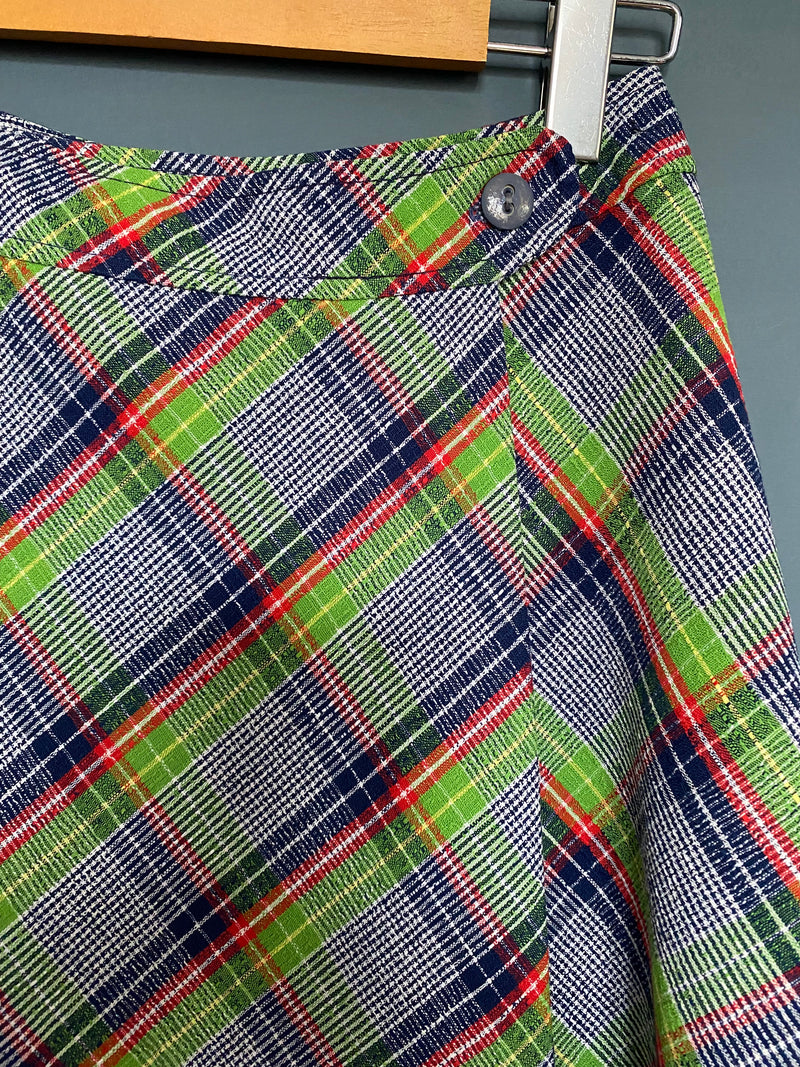 1970s Plaid Wrap Skirt