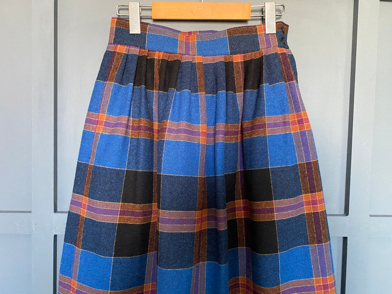 1970s Wool Plaid Skirt