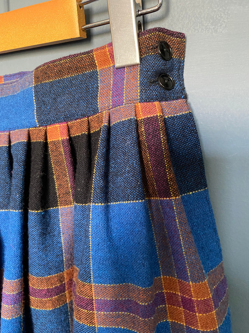 1970s Wool Plaid Skirt
