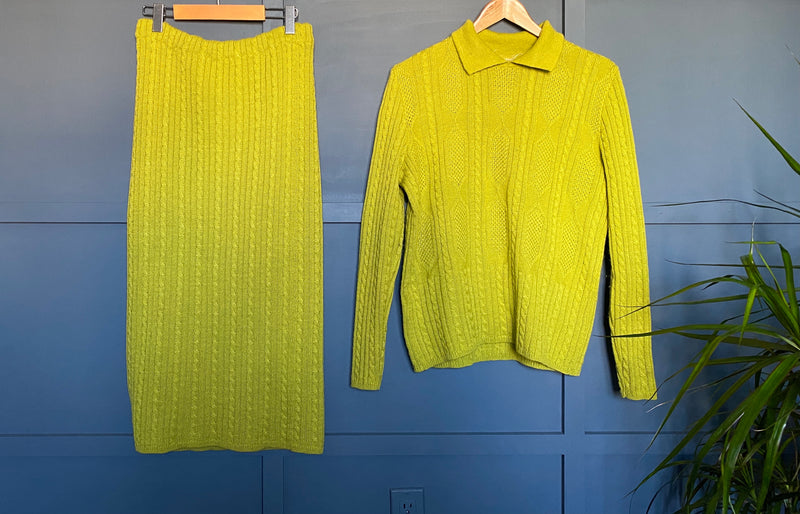 1980s Knit Sweater Skirt Set