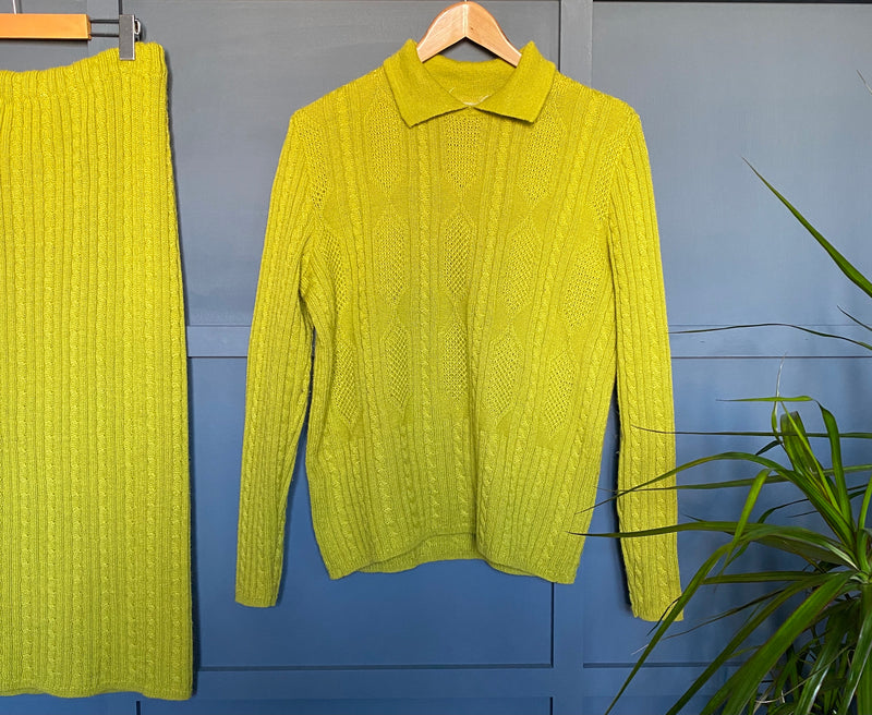 1980s Knit Sweater Skirt Set