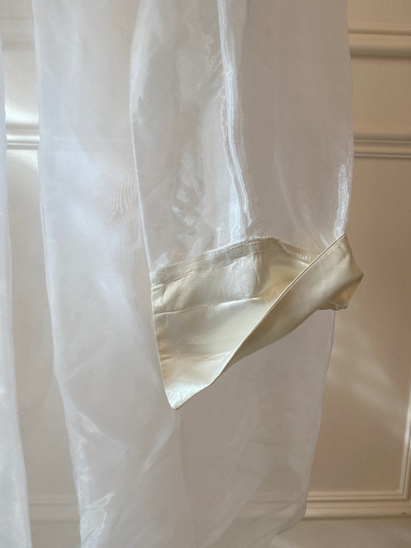 1980s White Organza Overshirt