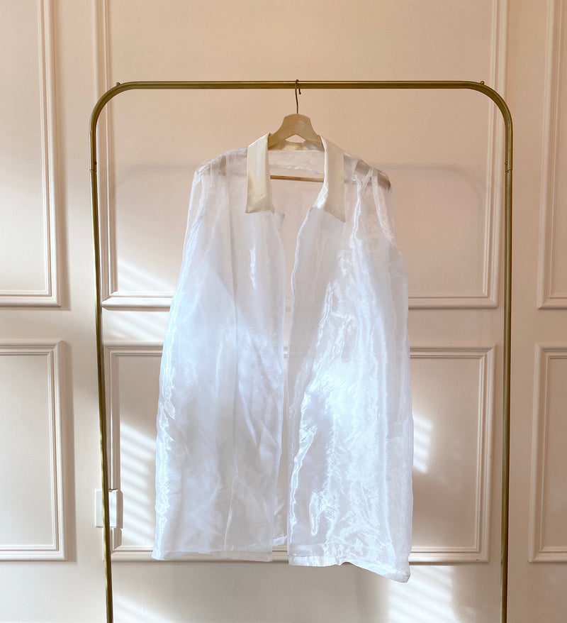 1980s White Organza Overshirt