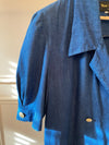 1980s Pleated Denim Midi Dress