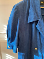1980s Pleated Denim Midi Dress
