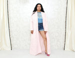 1970s Baby Pink Quilted Duster