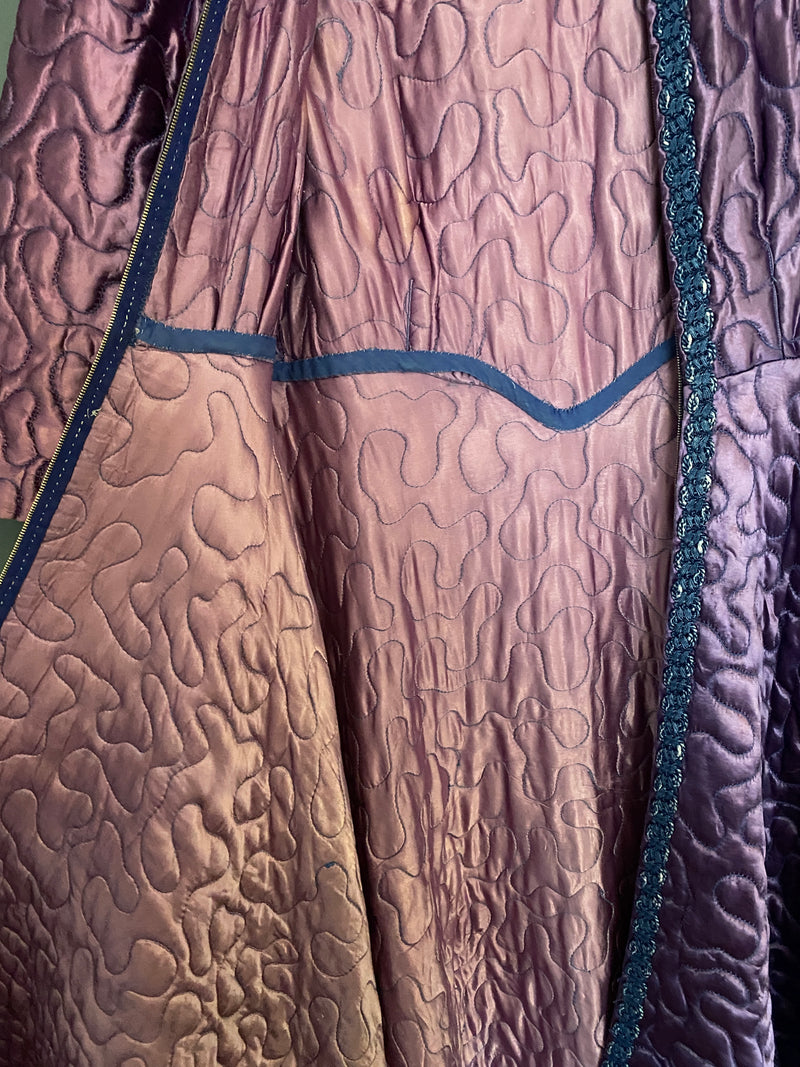 1950s Purple Quilted Duster