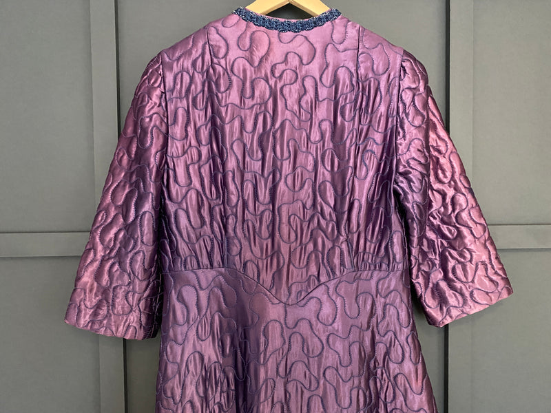 1950s Purple Quilted Duster