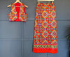1960s Funky Quilted Skirt Set
