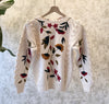 1980s Leaf Knit Cotton Sweater
