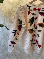 1980s Leaf Knit Cotton Sweater