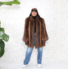 1980s Puff-Shoulder Fur Coat