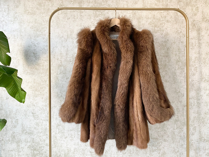 1980s Puff-Shoulder Fur Coat