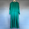 1980s Emerald Green Satin Dress w/ Sash