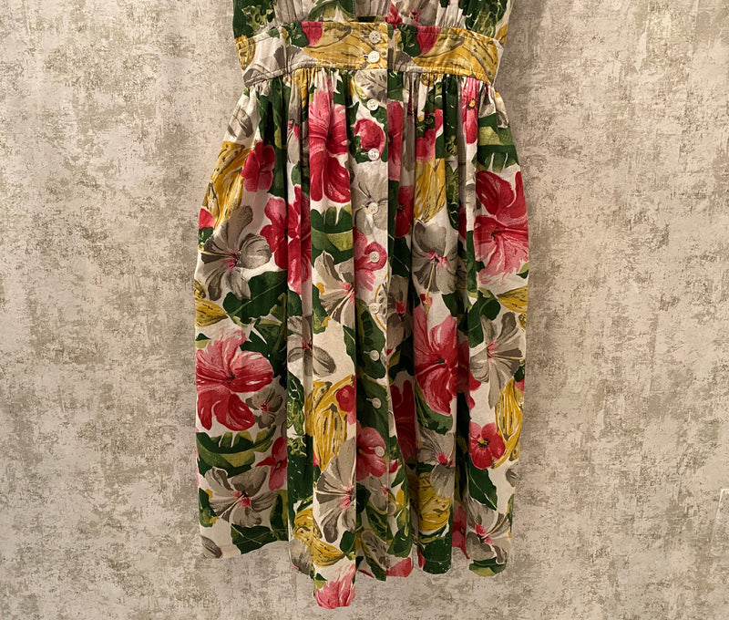 1980s Floral Summer Dress