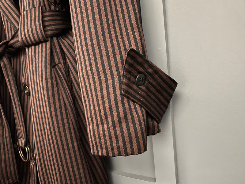 1980s Striped Wool Trench