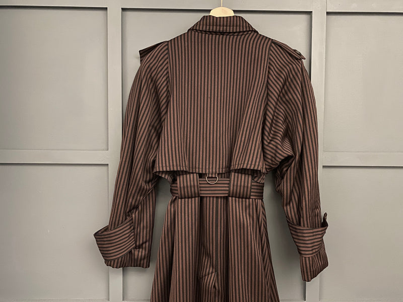 1980s Striped Wool Trench