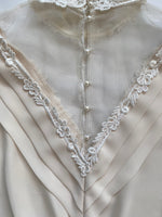 1980s Victorian Style Chiffon Blouse