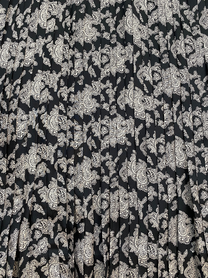 1980s Big Collar Silk Dress