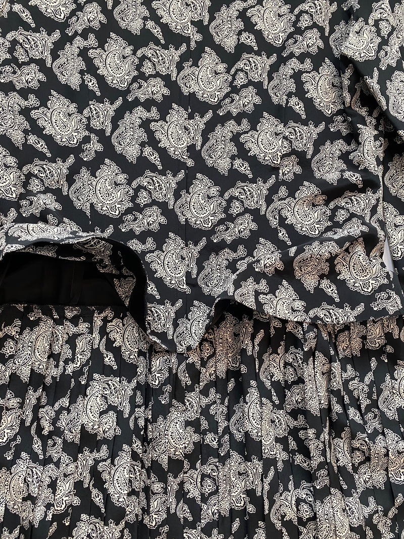 1980s Big Collar Silk Dress