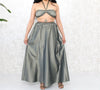 Fabulous '80s Maxi Skirt-Set w Tie-Up Belly Top