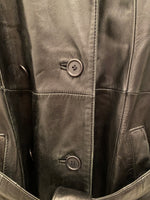 1980s Black Leather Trenchcoat