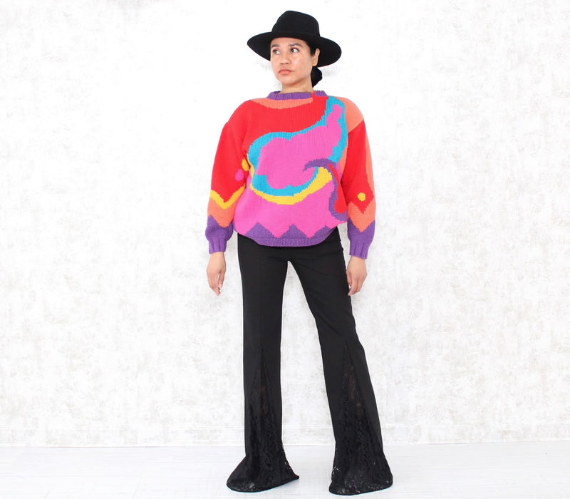 1980s Abstract Print Sweater