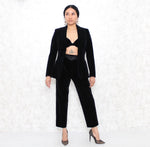 1970s Fitted Black Velvet Blazer