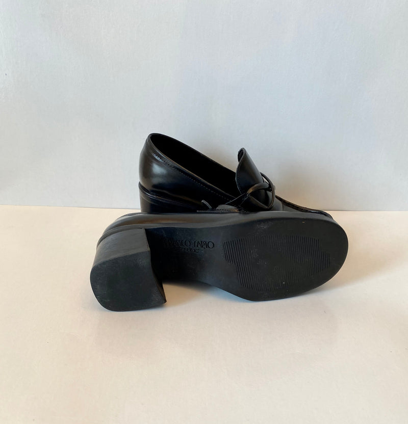 Vintage Chunky Heel Loafers