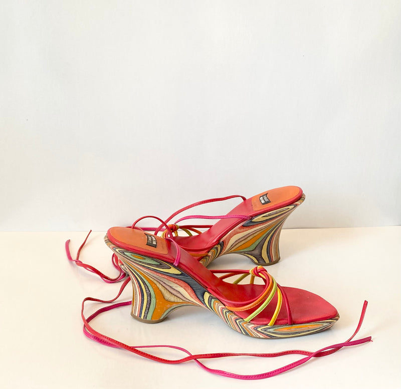 Vintage Strappy Stuart Weitzman Wedge Sandals