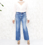 1980s Victorian Style Chiffon Blouse