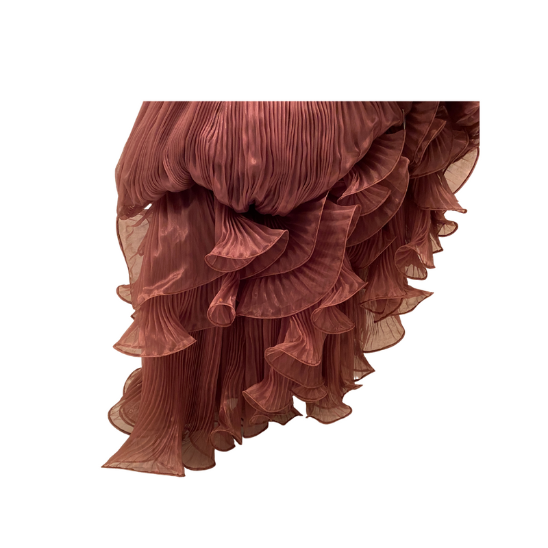 Y2K Asymmetrical Organza Ruffle Dress