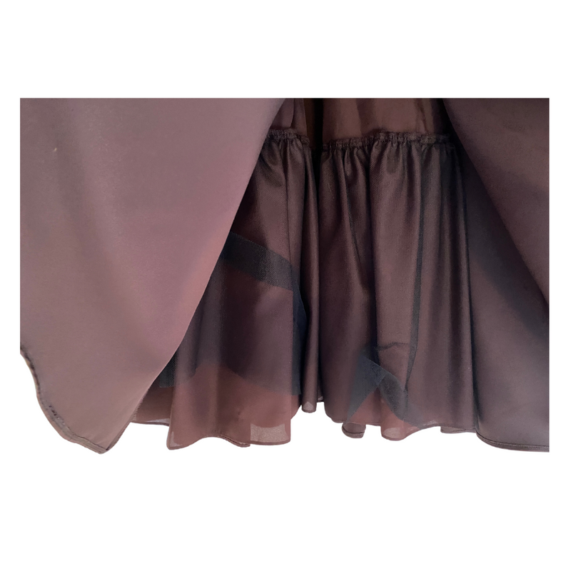 1980s Brown Satin Maxi Skirt