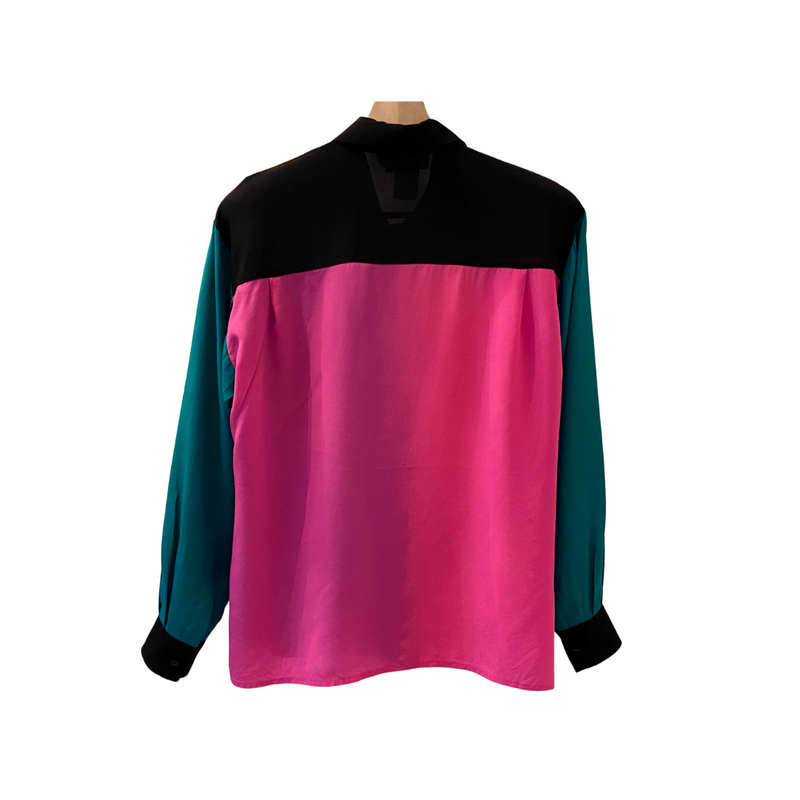 1990s Silk Colour Block Shirt