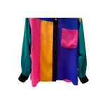 1990s Silk Colour Block Shirt