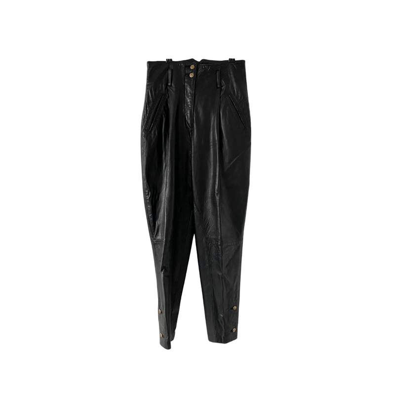 ON HOLD...1980s High Waisted Leather Trousers