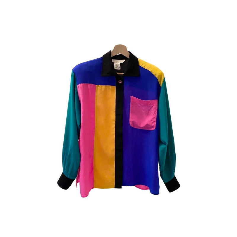 1990s Silk Colour Block Shirt