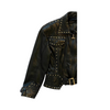 1980s Gold Stud Leather Jacket with Buckle