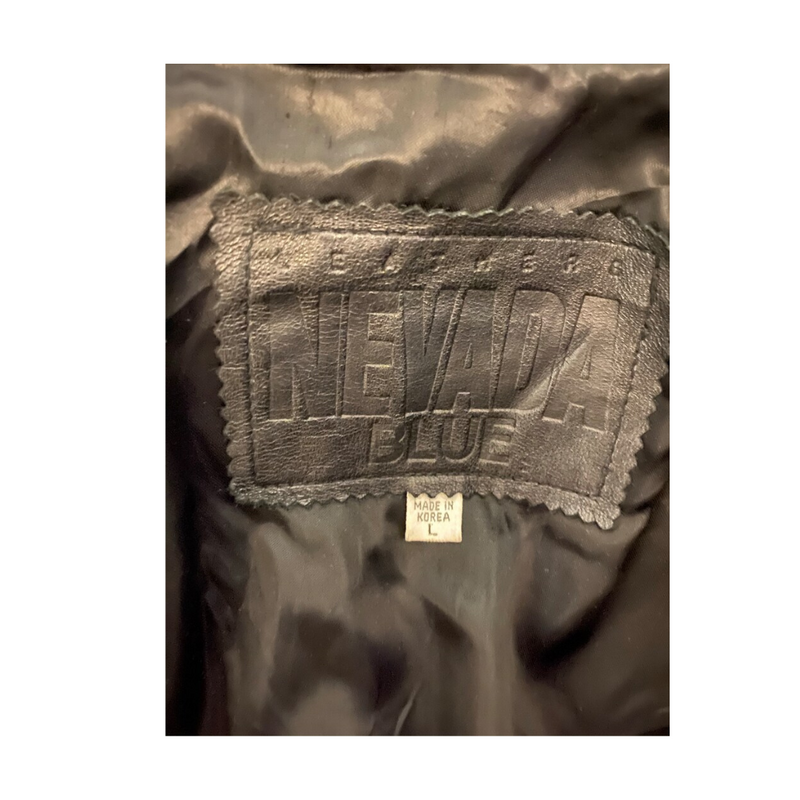 1980s Gold Stud Leather Jacket with Buckle