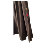 1970s Wool Skirt with Embroidered Side Slits