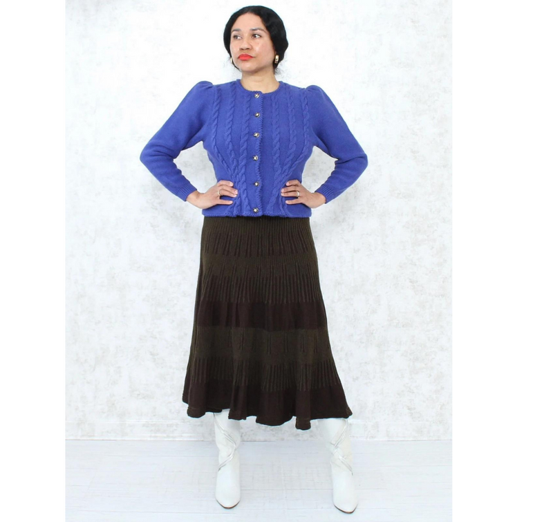 1980s Austrian Trachten Wool knit Cardigan