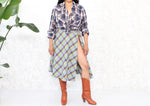 1970s Plaid Wrap Skirt