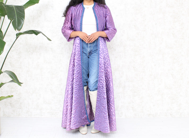 1950s Purple Quilted Duster