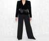 1980s Puff-Shoulder Velvet Blazer