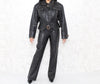 1980s Gold Stud Leather Jacket with Buckle