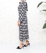 1980s Big Collar Silk Dress