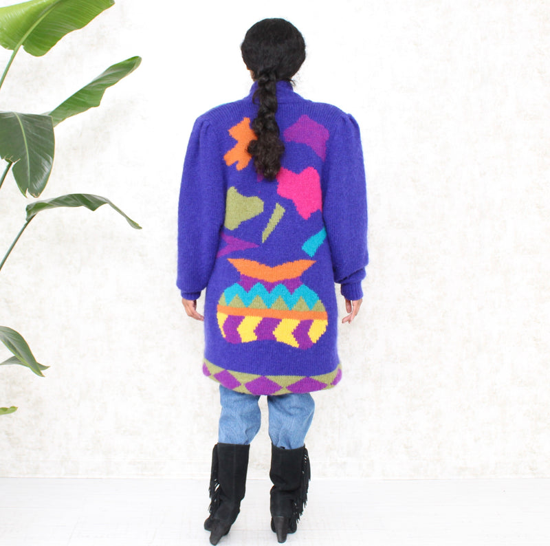 1980s Abstract Sweater Coat